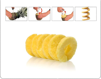 Pineapple Corer & Slicer-Stainless Steel Cutting Tool Pineapple Cutter and Core Remover-Sharp Blades & 3 in 1 Multi Functions