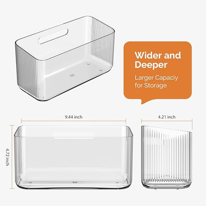 4 Pack Cabinet Door Organizers Plastic Wrap Holders for Kitchen Organizers, No drilling Wall Door Mount Kitchen Wrap Rack for Foil Wrap, Cling Wrap, and Food Bags, Clear