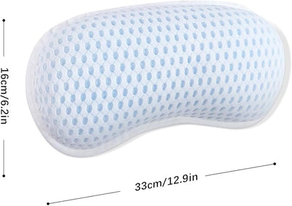Bathtub Bath Pillows for Tub - Bathtub Pillow for Neck & Back Support with Ergonomic TPE, 4D Mesh Upgraded Bath Tub Pillow Headrest with 3 Strong Suction Cups & Hook, Bathroom Accessories, Spa Gifts