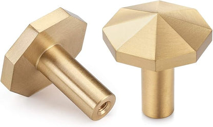 YANGQIHOME Pack of 4, Solid Brass Wall Hooks, Gold Decorative Towel Hooks, Coat Hooks, Hangers Wall Mounted (Octagon)