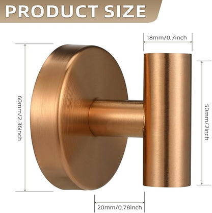 Suction Cup Hooks for Shower - Bathroom Reusable Hooks for Towels, Robes & Loofah - No-Drill Mounting on Kitchen,Walls,Metal,Glass,Mirrors,Tile & Smooth Non-Porous Surfaces (2, Champagne Bronze)