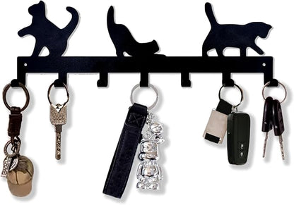 Key Holder for Wall Decorative, Metal Key Holder, Key Organizer for Wall Mount, Hanging Key Rack with 7 Hooks, Key Hooks for Hallway Entryway Office Kitchen Farmhouse