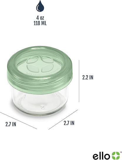Ello Color Lock Glass Meal Prep Sets Leak-Proof Glass Food Storage Containers with Airtight BPA-Free Plastic Lids, Dishwasher, Microwave, and Freezer Safe