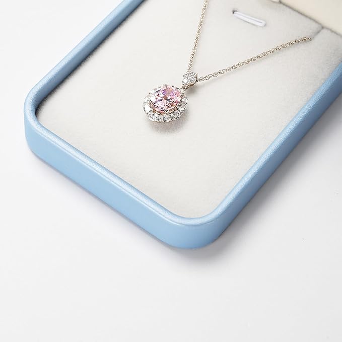 Leather Necklace Box Necklace Gift Box For Jewelry Gift Pendant Box Necklace Case For Birthday, Proposal, Engagement, Wedding, Valentine's Day (Blue)