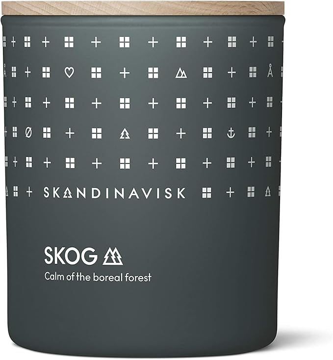 Skandinavisk Skog 'Forest' Mini Scented Candle. Fragrance Notes: Pine Needles and Fir Cones, Birch Sap and Lily of The Valley. 2.3 oz.