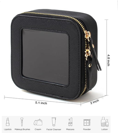 Travel Clear Makeup Bag Set, TSA Approved Cosmetic Bag Case with Zipper Portable Makeup Pouch Toiletry Bag Women Traveling Cosmetic Organizer Storage Bag Car Organizer Car Essentials for Women