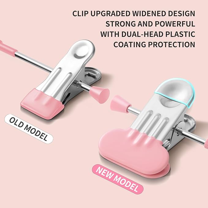 14Inch Clothes Pants Hangers with Wide Clips 10 Pack,Non-Slip Adjustable Skirt Hanger for Women,Space-Saving Heavy Duty Men Hangers for Pants,Trousers,Jeans,Shorts,Pink