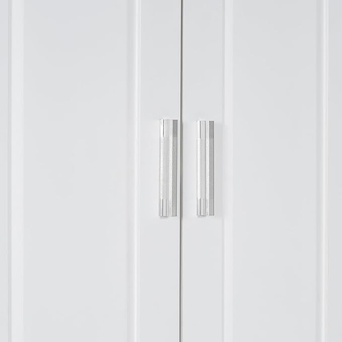 70" Tall Bathroom Storage Cabinet with Two Doors and Drawer, Open Space and Laundry Hampers for Home Display Organizer, Removable Laundry Basket, Adjustable Shelf, White