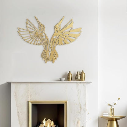 SIGNLEADER Metal Wall Art Decor Birds Dance Modern Abstract Wall Sculpture Hangings Home Decoration for Living Room, Bedroom, Bathroom, Kitchen, Outdoor - 24" Gold