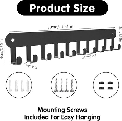 2 Pack Key Holder Wall Mount, Key Holder for Wall,Key Wall Holder, Key Hooks Hanging Keys, Key Hanger Wall Mount with 10 Hooks, Key Rack for Living Room, Kitchen, or Bathroo