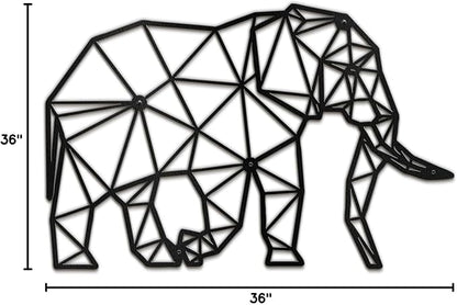 SIGNLEADER Metal Wall Art Decor Pregnant Elephant Modern Abstract Wall Sculpture Hangings Home Decoration for Living Room, Bedroom, Bathroom, Kitchen, Outdoor - 36" Black