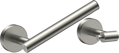 FORIOUS Toilet Paper Holder Wall Mount, Stainless Steel Rustproof Double Post Pivoting Tissue Roll Holder for Bathroom, Commercial Toilet Paper Dispenser (Brushed Nickel, Classic)