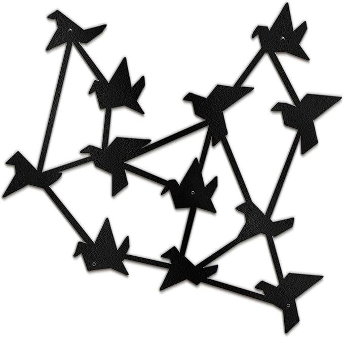 SIGNLEADER Metal Wall Art Decor Free Birds Modern Abstract Wall Sculpture Hangings Home Decoration for Living Room, Bedroom, Bathroom, Kitchen, Outdoor - 30" Black