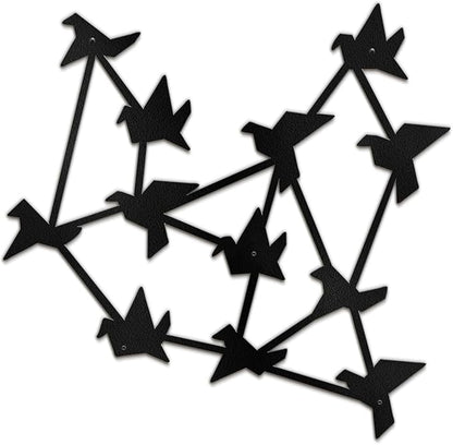 SIGNLEADER Metal Wall Art Decor Free Birds Modern Abstract Wall Sculpture Hangings Home Decoration for Living Room, Bedroom, Bathroom, Kitchen, Outdoor - 30" Black