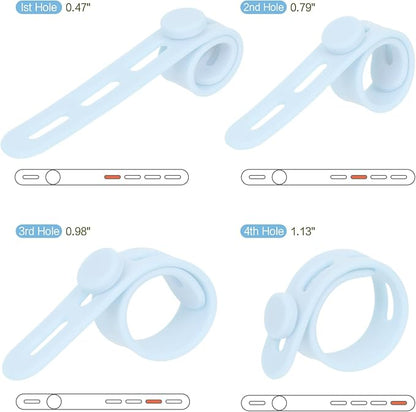 Donruby 24Pcs Silicone Cable Ties - Reusable & Washable with Locking Buckles, Adjustable Fastening Cable Management Straps, Multi-Purpose High Elasticity Cord Organizer (Ice Blue)
