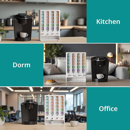 LifeMoreasy K Cup Holder Creative Coffee Pods Storage Stand Vending-Style K Pod Dispenser K Cup Organizer for 28 Pods