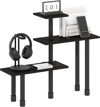 Furinno Turn-N-Tube Kitchen Countertop Organizer, 3-Tier Corner Countertop Organizer Shelf, Corner Shelf, for Kitchen, Pantry, Organizers and Storage, Espresso