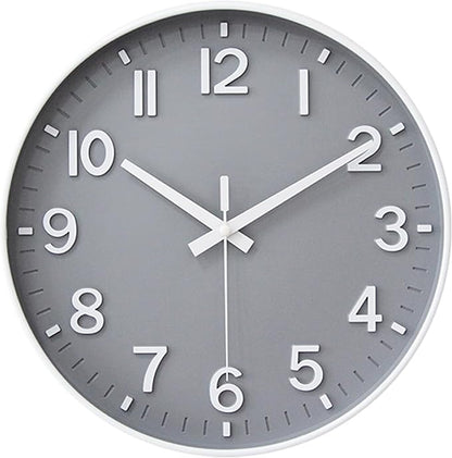 HZDHCLH Wall Clocks Battery Operated,Wall Clock Gray,14 inch Wall Clock Silent Non Ticking Modern 3D Numbers for Kitchen Bedroom Living Room Office Classroom Decor