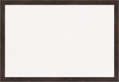 Amanti Art White Cork Board for Wall, 27x39 Vision Board with Brown Wood Frame, Large Corkboard Office Decor for Home Organization, Rustic Farmhouse Corkboard Pinboard to display items for home