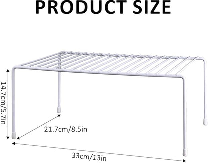 6-Pack Medium (13x8.5inch) Kitchen Organizer Rack, Kitchen Shelves for Spice Organization for Cabinet, Pantry Organizers and Storage, Spice Rack, Desk Organizer, White