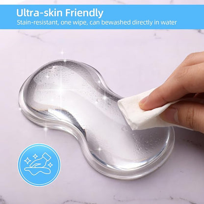 Mouse Wrist Rest Pad, Gel Mouse Wrist Rest, Comfortable Cool Silicone Gel Ergonomic Cushion,Non-Slip Base Wrist Support Cushion for Gaming, Computers, Laptops, Office Transparent