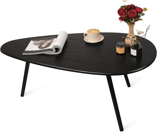 Modern Coffee Table for Living Room Small Mid Century Coffee Tables Rustic Oval Coffee Tables Retro Accent Sofa Center Tables for Living Room Easy Assembly 22" D x 43" W x 18" H