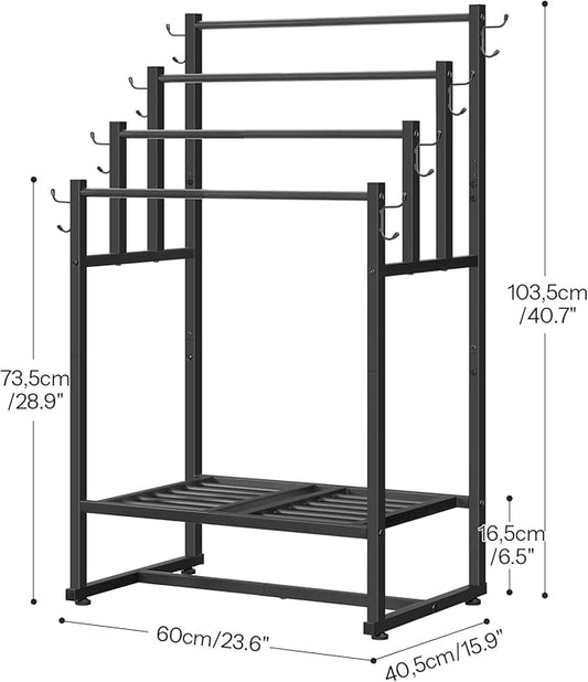 HOOBRO Towel Rack and Blanket Ladder, Blanket Holder for Living Room, Bathroom BK07LB01-BF17CJ01