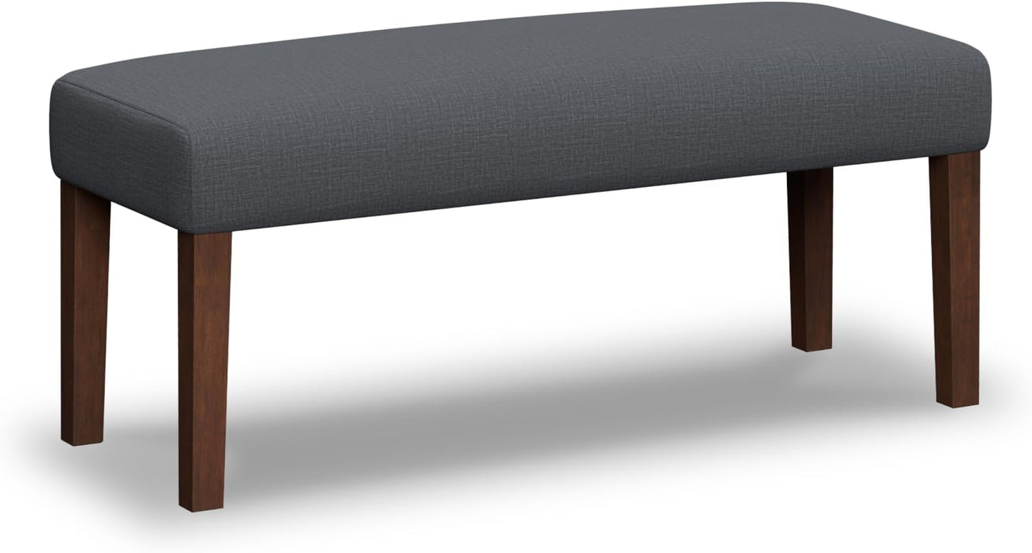 44" Bedroom Bench, Fabric End of Bed Bench, Entryway Benches, Upholstered Ottoman Bench with Wood Legs for Kitchen, Indoor, Living Room and Hallway (Gray)