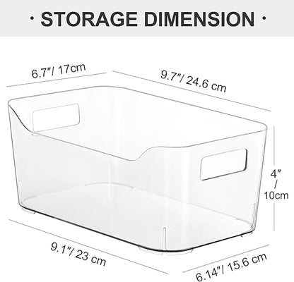 Heyuzb Pantry Organizers and Storage, 12 Pack Clear Plastic Storage Bins for Freezer, Multi-Use Organizer Bins for Kitchen, Office, Fridge, Cabinet and Shelf Organizing