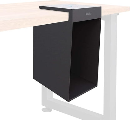 Vari Hanging Desk Cubby - Under Desk Easy Mount Office Organizer & File Storage Holder - Durable Powder-Coated Steel with Writable Glass Marker Board - Ideal Home or Office Accessory - 50 lb Capacity