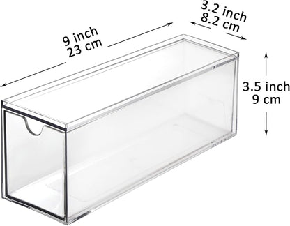 Youngever 3 Drawers Plastic Kitchen Pantry Stackable Storage Organizer, Plastic Tea Packet Organizers, Stackable Tea Bag Holder, 9" x 3" x 3.5"