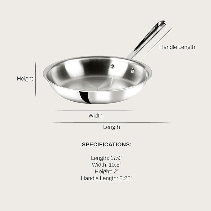 All-Clad D3® Stainless Steel 10 inch Frying Pan- Made in the USA- The Original Bonded Professional Cookware- Oven Safe & Induction Compatible