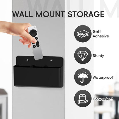 DRQ 3 Slot Adhesive Remote Control Holder, Wall Mount TV Controller Holder, TV Remote Organizer, Wall Pen Holder Desk Accessories Storage for Home Office School, Black