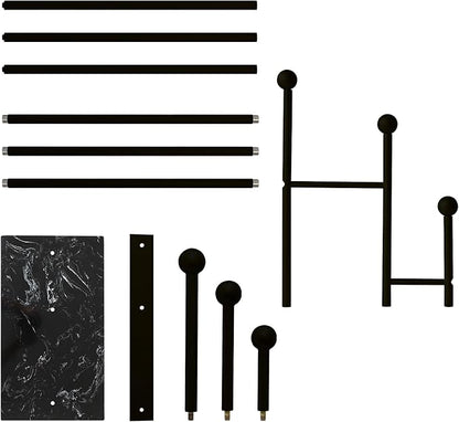 Metal Freestanding Coat Rack with Marble Base Heavy Duty Clothes Rack Coat Tree Stand Hat Rack for Corner Bedroom Entryway Living Room Hotel 19.69 x 11.02 x 68.9 Inches (Black)