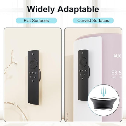Magnetic Remote Control Holder Self-Adhesive Wall Mount, 6 Pack Upgraded Silicone Organizer Storage Wall Holder for Home Office TV, Fan and Air Conditioner Remote Control Black