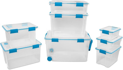 Sterilite 24-Pack Gasket Box, Weather-Resistant Storage Bins with Latching Lids, 12 Quart - Heavy-Duty Organizing Containers for Closet, Bathroom, and Office