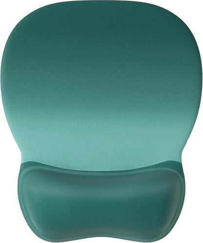 MROCO Ergonomic Mouse Pad with Gel Wrist Rest, 9.4 x 8.1 in, Green Gradient | Ergonomic Shape Design, Multiple Pattern Options, Gel Wrist Comfort, Smooth Lycra Surface, Non-Slip PU Base