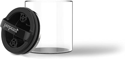 Prepara Evak Compact Glass Food Storage, Small, Black