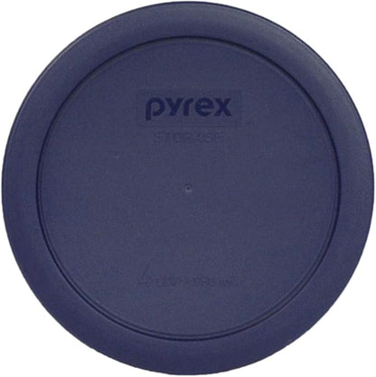 Pyrex Bundle - 3 Items: (1) 7200-PC 2-Cup, (1) 7201-PC 4-Cup, (1) 7202-PC 1-Cup Blue Plastic Lids Made in the USA