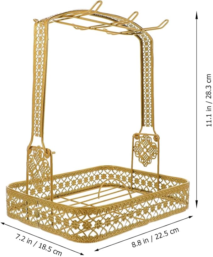 UPKOCH Coffee Mug Holder 6-Tier Metal Cup Stand with Drip Tray 11.14X8.85X7.28In for Kitchen Countertop Storage Organizer Rack for Coffee Cups and Tea Mugs