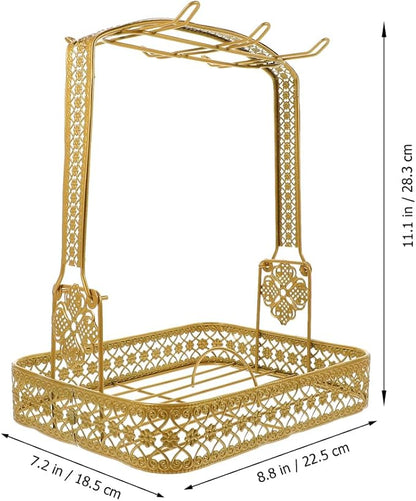 UPKOCH Coffee Mug Holder 6-Tier Metal Cup Stand with Drip Tray 11.14X8.85X7.28In for Kitchen Countertop Storage Organizer Rack for Coffee Cups and Tea Mugs