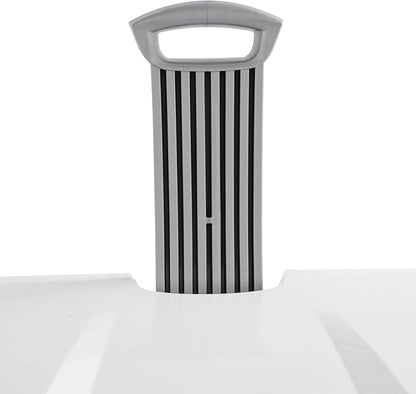 Wheeled Plastic Laundry Hamper with Handle, White - Easy Transport for Laundry, Durable Plastic, Rolling Design, Perfect for Bathroom & Bedroom Storage