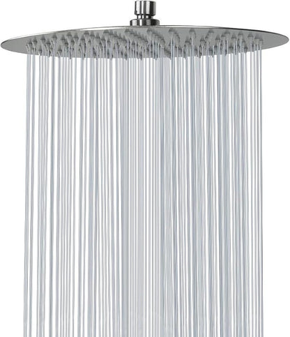 NearMoon Rain Shower Head, Ultra-Thin Design-Pressure Boosting, Awesome Some Experience, High Flow Stainless Steel Rainfall Head (12 Inch, Brushed Nickel)