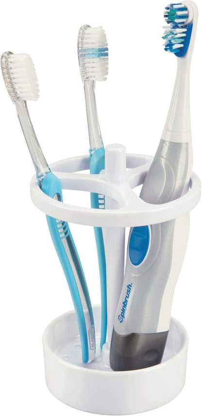 iDesign - 19814 Franklin BPA-Free Plastic XL Toothbrush Stand, 3.75" x 3.75" x 5.75", White