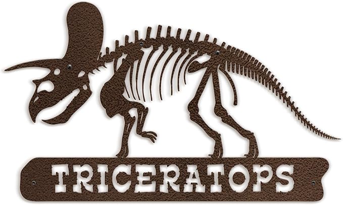 SIGNLEADER Metal Wall Art Decor Triceratops Minimalist Modern Abstract Wall Sculpture Hangings Home Decoration for Living Room, Bedroom, Bathroom, Kitchen - 24" Bronze