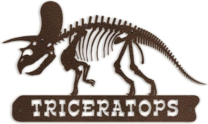 SIGNLEADER Metal Wall Art Decor Triceratops Minimalist Modern Abstract Wall Sculpture Hangings Home Decoration for Living Room, Bedroom, Bathroom, Kitchen - 24" Bronze