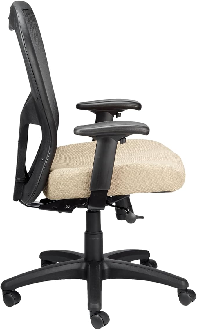 Tempur-Pedic TP9000C Mesh Swivel Task Chair with Tempur Material, Cooling Gel Layer, Adjustable Armrests, and Lumbar Support, Beige