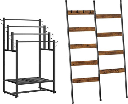 HOOBRO Towel Rack and Blanket Ladder, Blanket Holder for Living Room, Bathroom BK07LB01-BF17CJ01