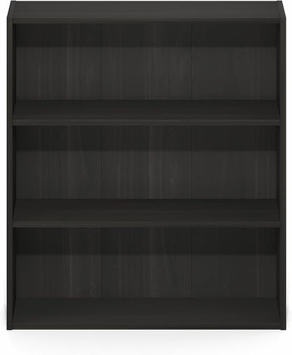 Furinno Basic Book Shelf, 3-Tier Bookshelf, Cube Storage Organizer Bookcase with Open Shelf, 7 x 24 x 26, for Living Room, Bedroom, Home Office, Espresso