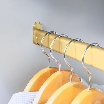 6-Case ProPack Kit Matte Brass 96" Long Oval Wardrobe Closet Rods with 12 End Cap Flanges and 6 Center Supports with Installation screws